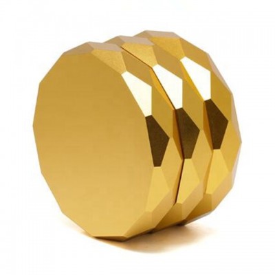 New arrival diamond Gold aluminum herb grinder 2.5 inch 4 layers wholesale