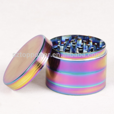 Chromium Crusher 2.5 Inch 4 Piece rainbow Tobacco Grinder