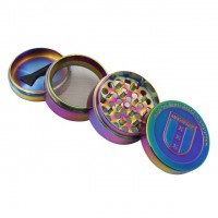 Rainbow 4 piece small zinc alloy herb grinder 40mm free sample herb grinder