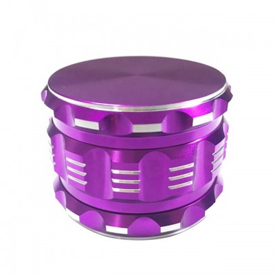 2.5 inch 4 layers purple aluminum anodized herb grinder with pollen scraper